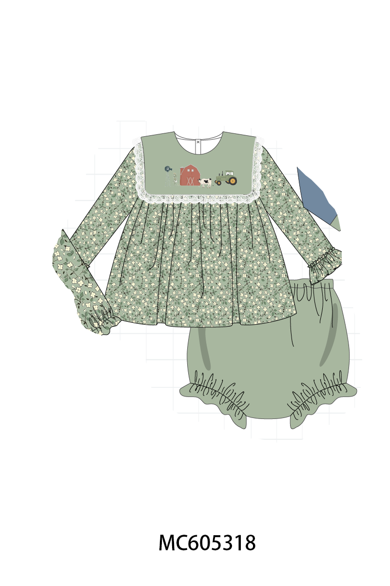 PO92 Green farm embroidery floral collection - closing 5/25 - ETA late October