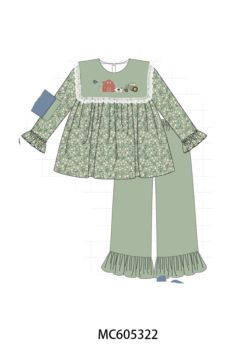 PO92 Green farm embroidery floral collection - closing 5/25 - ETA late October