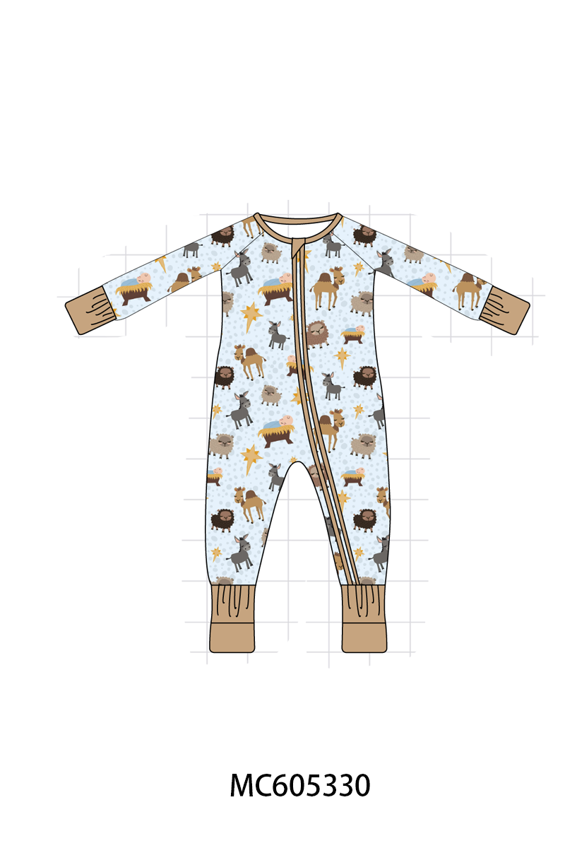 PO92 Blue animal print bamboo collection - closing 5/25 - ETA late October