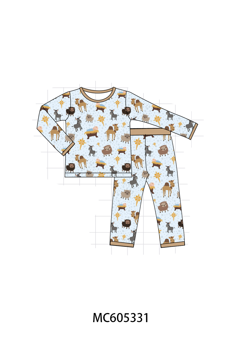 PO92 Blue animal print bamboo collection - closing 5/25 - ETA late October