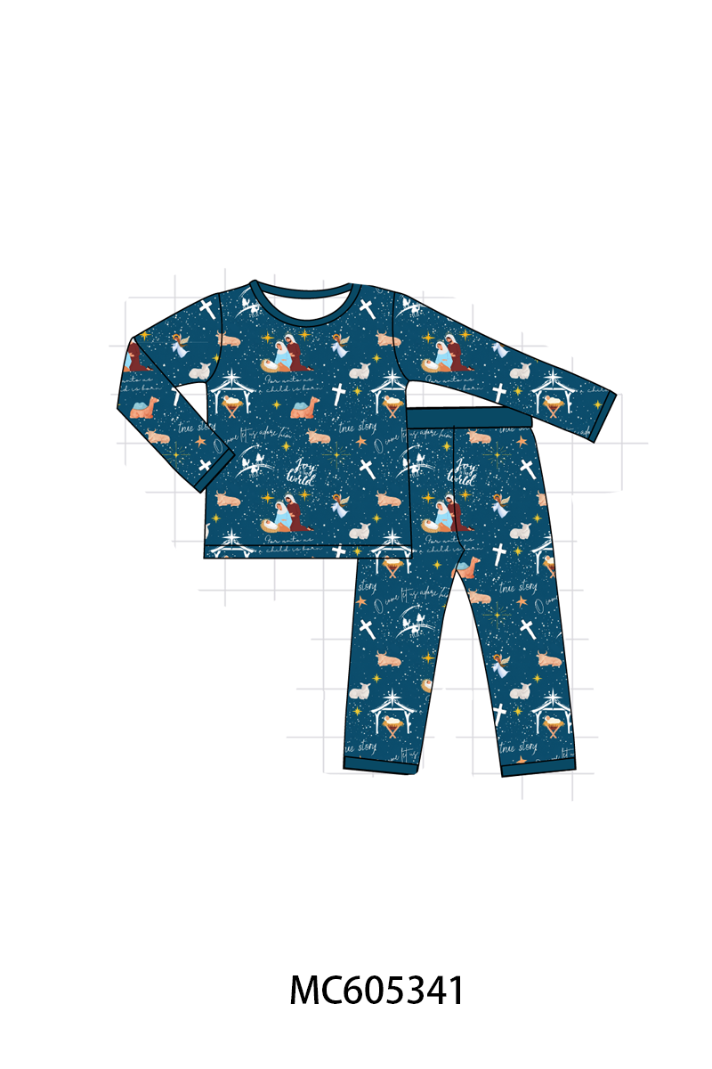PO92 Navy nativity print bamboo collection - closing 5/25 - ETA late October