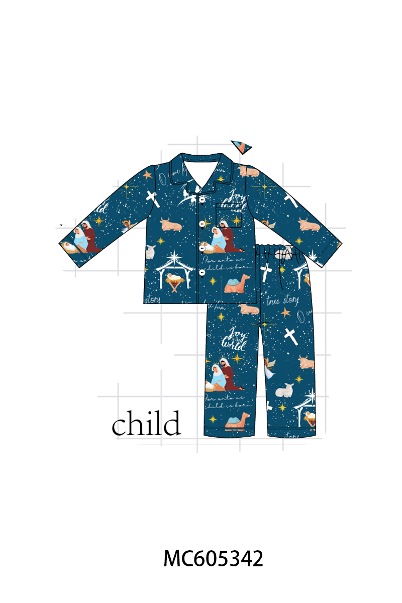 PO92 Navy nativity print bamboo collection - closing 5/25 - ETA late October