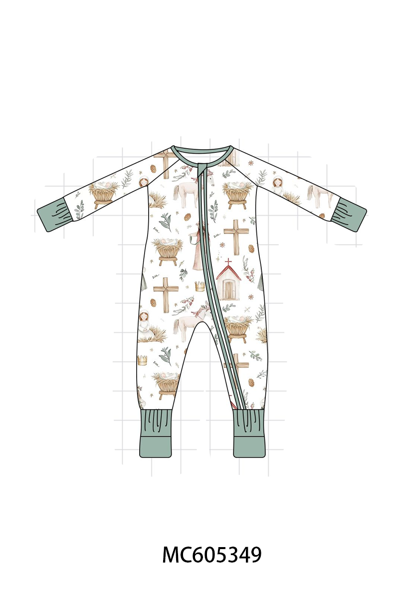 PO92 Sage nativity print bamboo collection - closing 5/25 - ETA late October