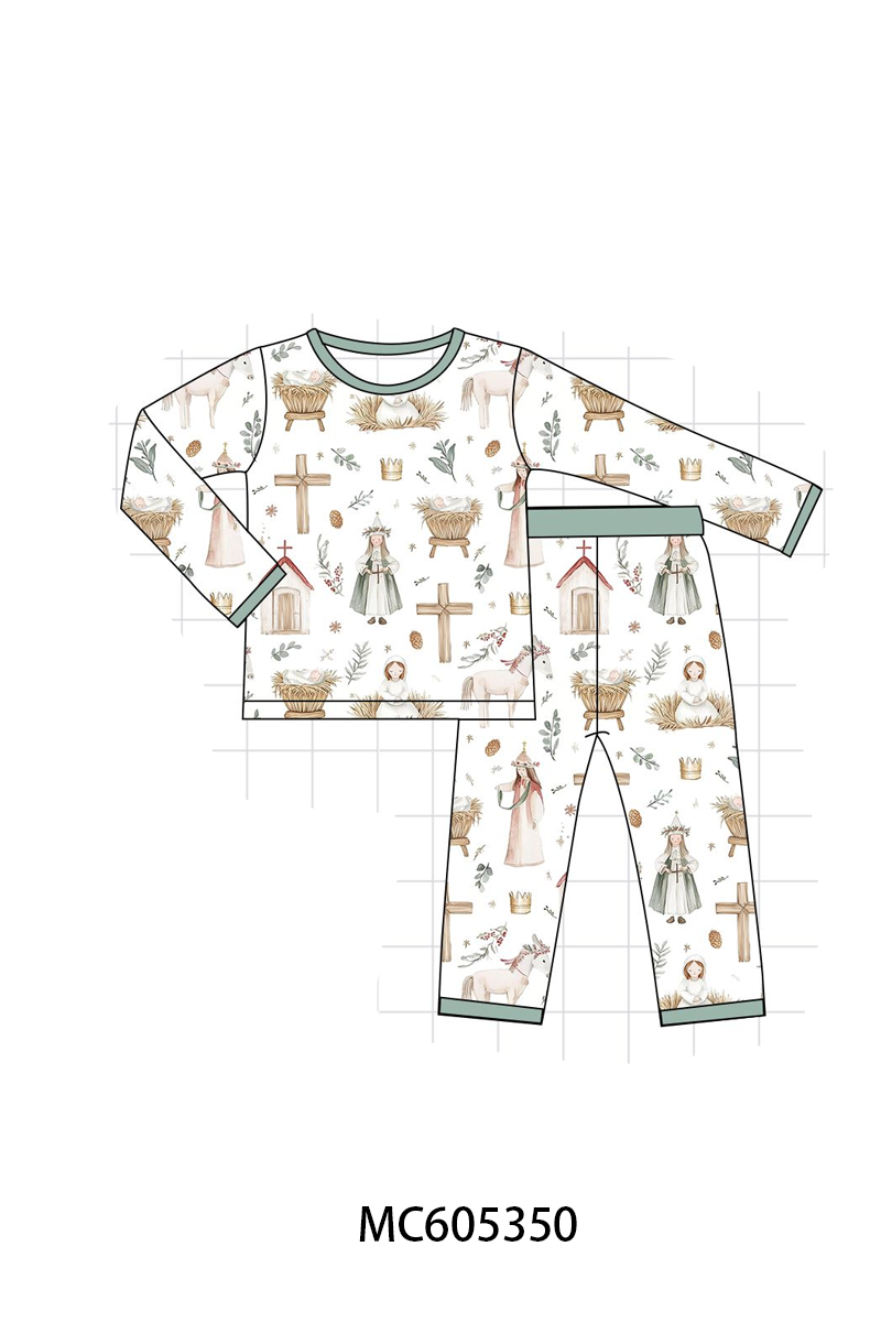 PO92 Sage nativity print bamboo collection - closing 5/25 - ETA late October