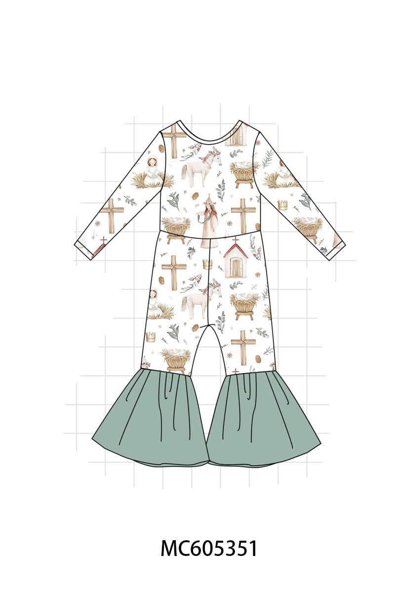 PO92 Sage nativity print bamboo collection - closing 5/25 - ETA late October