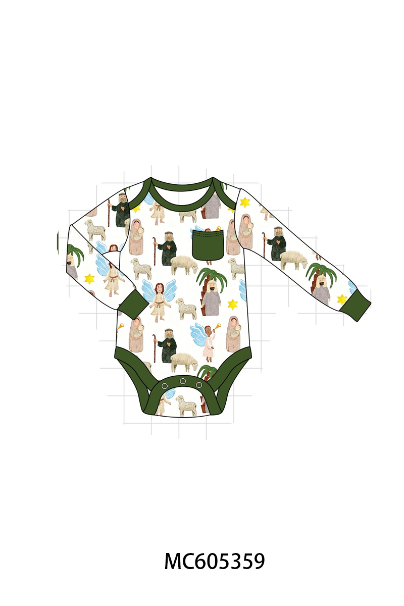 PO92 Green nativity print bamboo collection - closing 5/25 - ETA late October