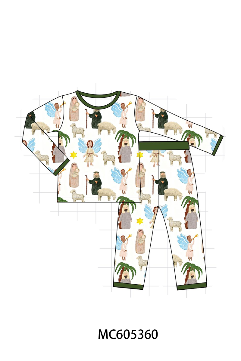 PO92 Green nativity print bamboo collection - closing 5/25 - ETA late October