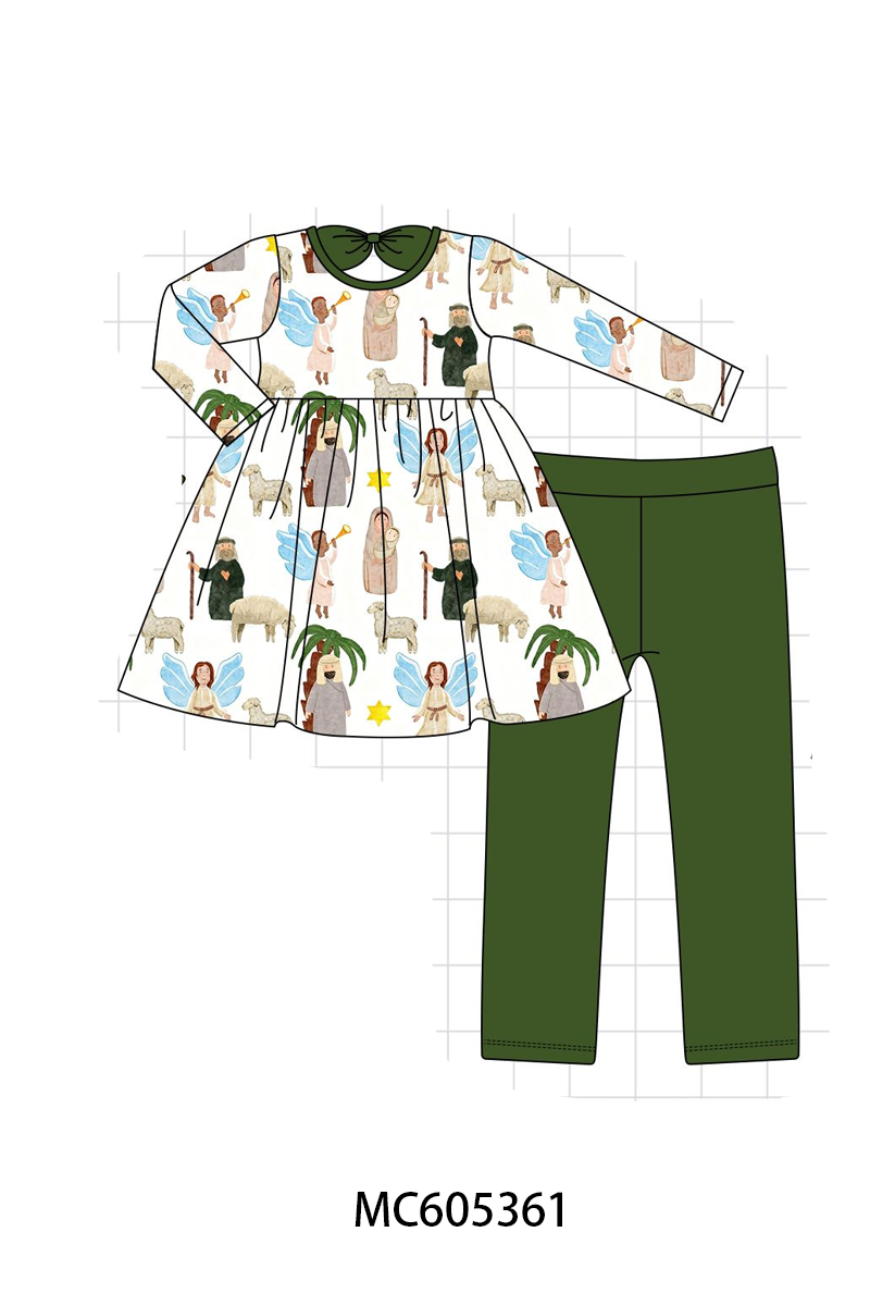 PO92 Green nativity print bamboo collection - closing 5/25 - ETA late October