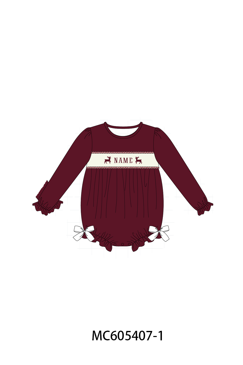 PO93 Maroon tree reindeer monogram embroidery collection  - closing 6/8 - ETA November