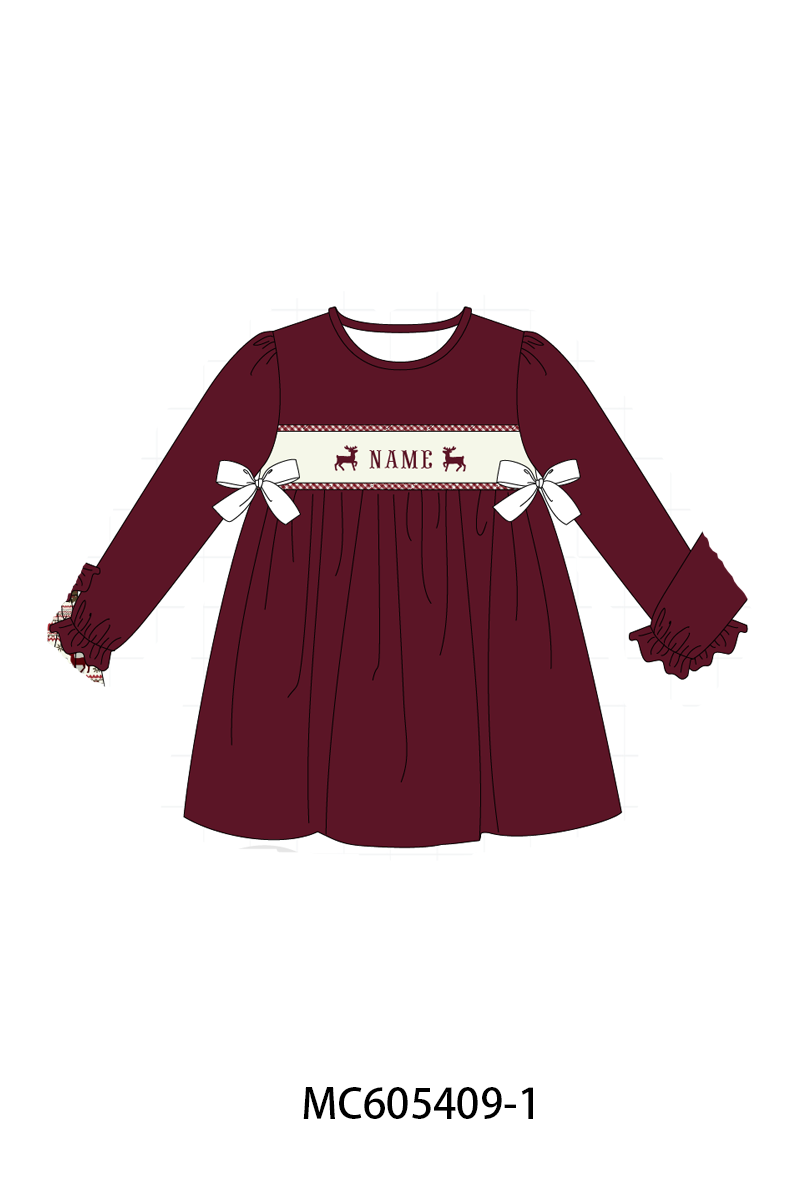 PO93 Maroon tree reindeer monogram embroidery collection  - closing 6/8 - ETA November