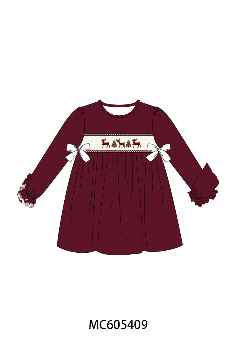 PO93 Maroon tree reindeer embroidery collection  - closing 6/8 - ETA November