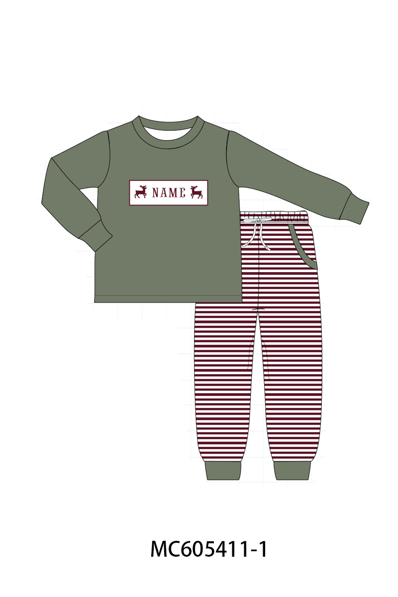 PO93 Maroon tree reindeer monogram embroidery collection  - closing 6/8 - ETA November