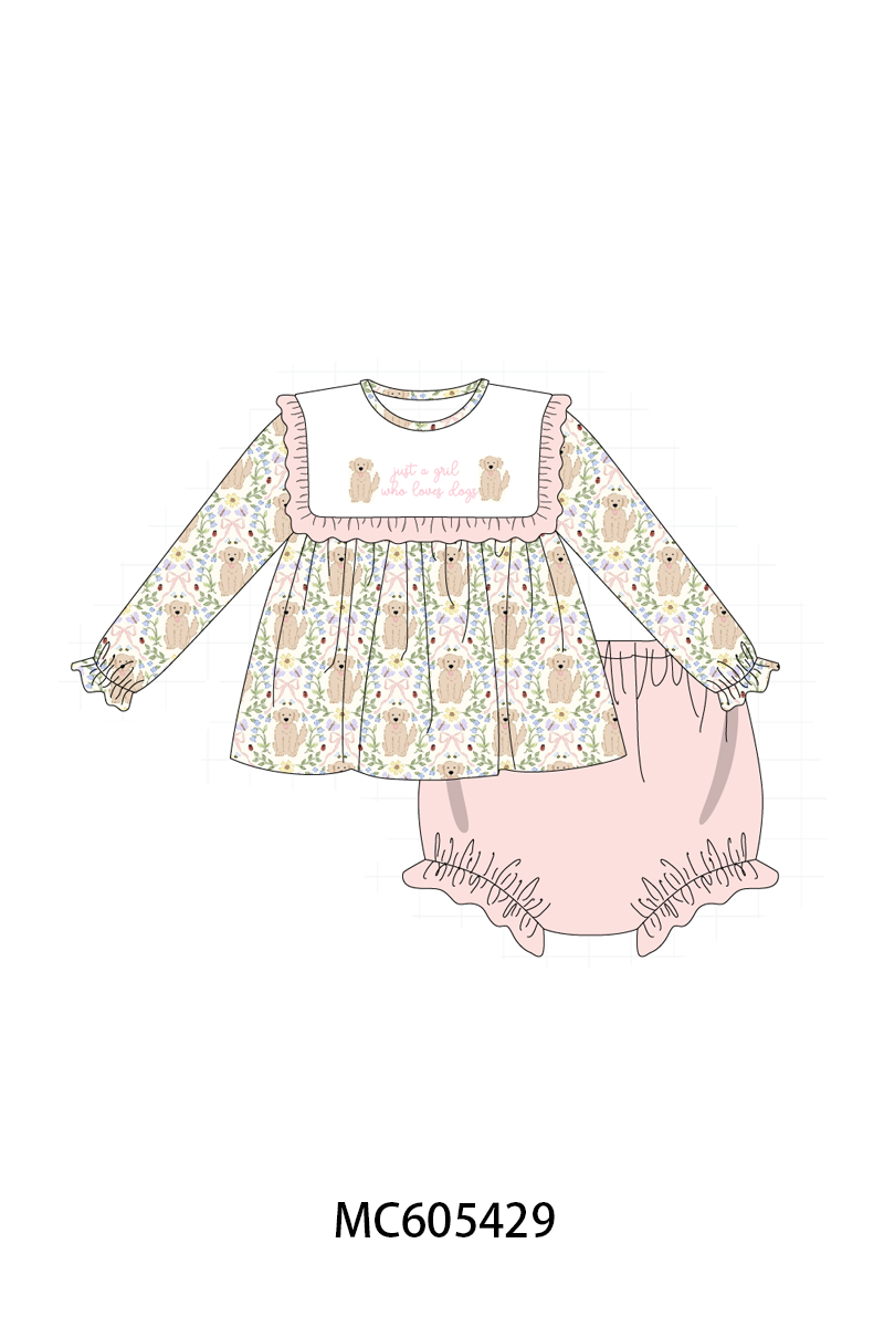 PO93 Pink&blue puppy embroidery collection  - closing 6/8 - ETA November