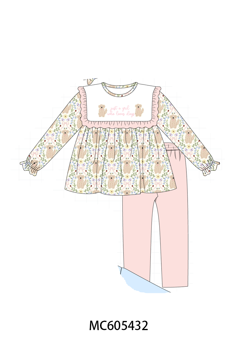 PO93 Pink&blue puppy embroidery collection  - closing 6/8 - ETA November