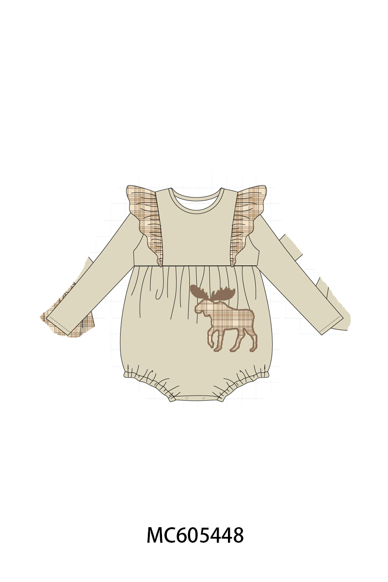 PO93 Khaki moose applique plaid collection  - closing 6/8 - ETA November