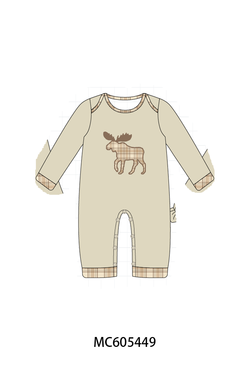 PO93 Khaki moose applique plaid collection  - closing 6/8 - ETA November