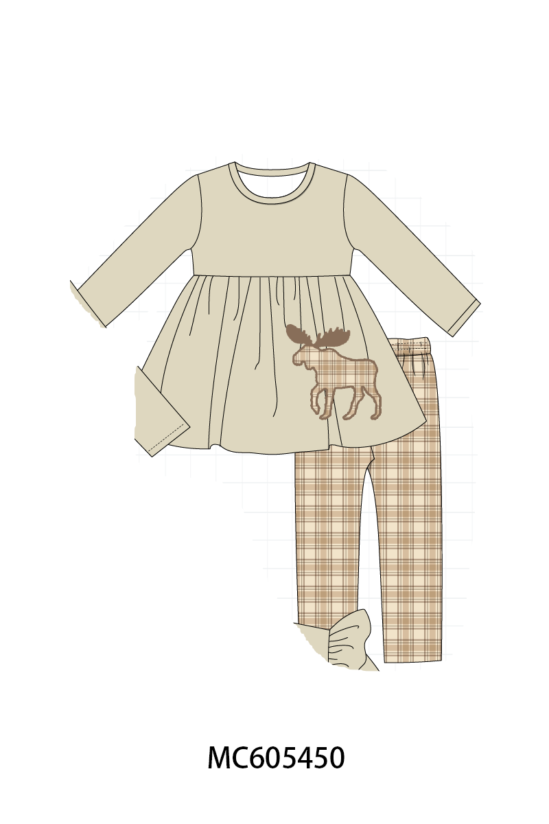 PO93 Khaki moose applique plaid collection  - closing 6/8 - ETA November