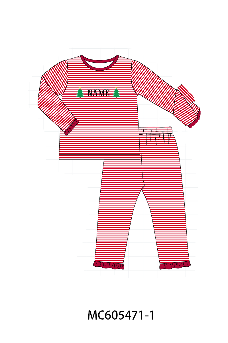 PO93 Christmas stripe tree santa monogram embroidery collection  - closing 6/8 - ETA November