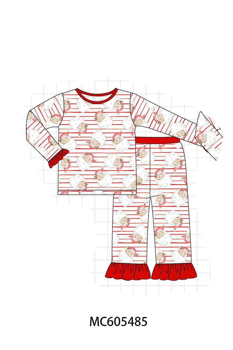PO93 Red christmas santa claus stripe bamboo collection  - closing 6/8 - ETA November