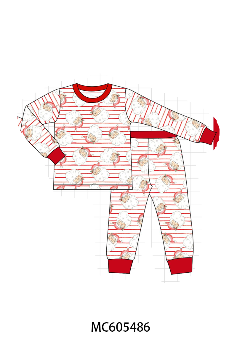 PO93 Red christmas santa claus stripe bamboo collection  - closing 6/8 - ETA November