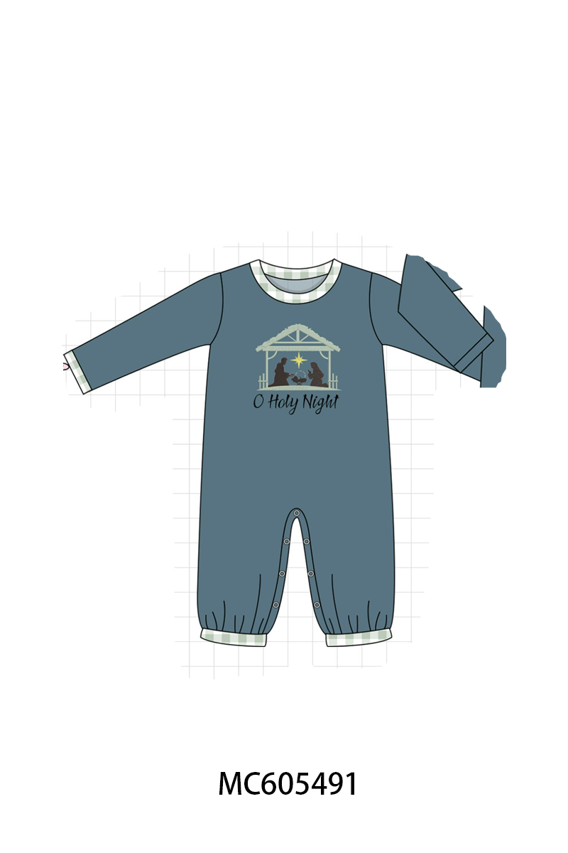 PO93 Pink&navy nativity embroidery ruffle gingham collection  - closing 6/8 - ETA November