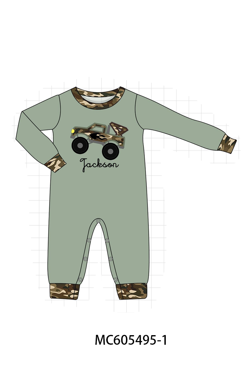 PO93 Gren leopard truck applique monogram embroidery collection  - closing 6/8 - ETA November