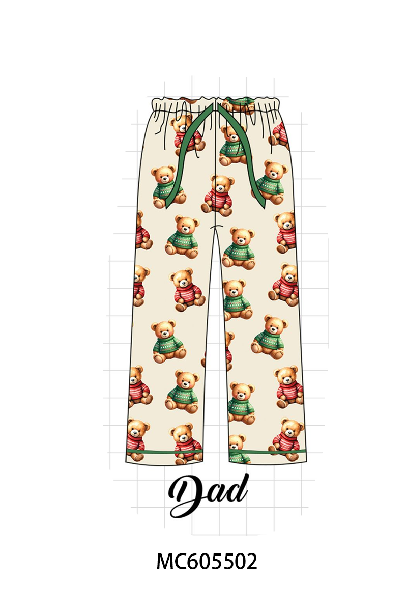 PO93 Green christmas teddy print bamboo collection  - closing 6/8 - ETA November