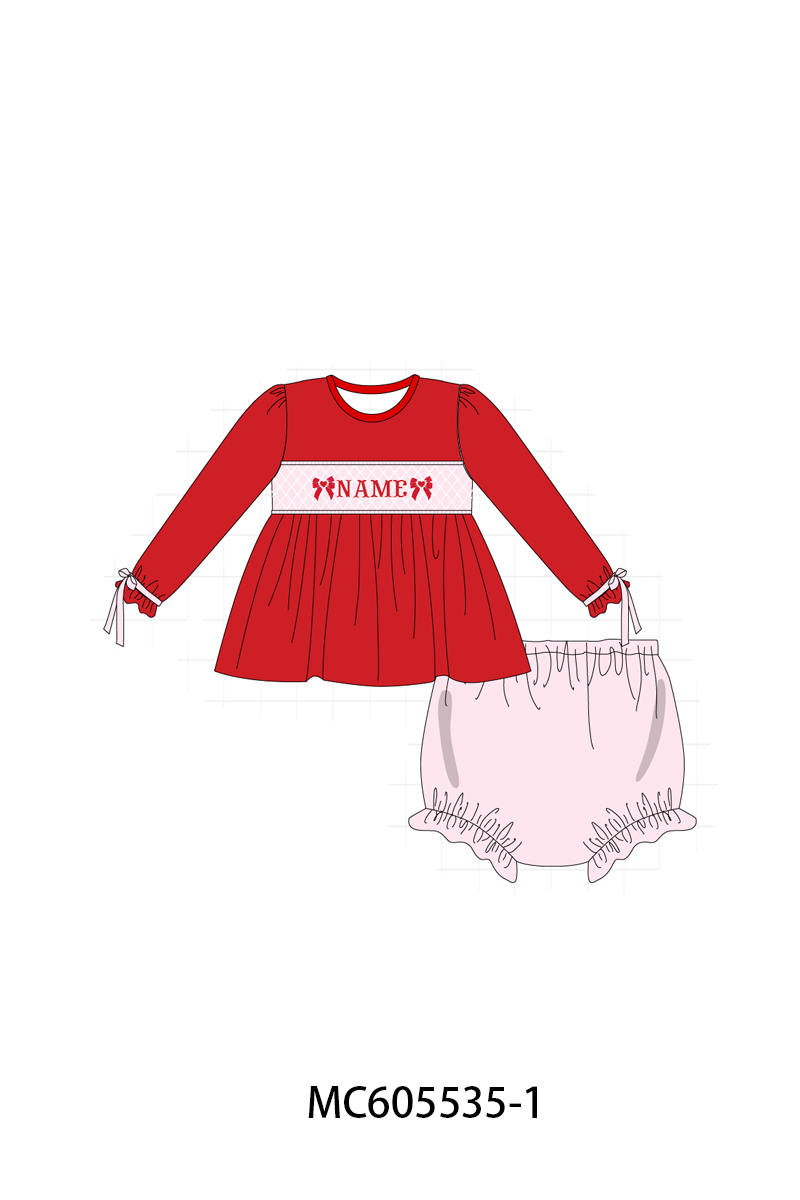 PO95 Red&navy valentine's day monogram embroidery collection