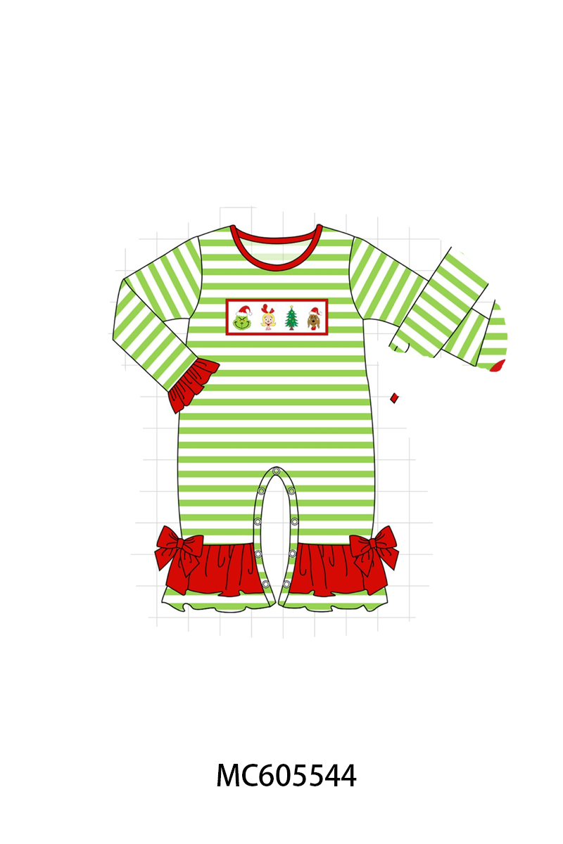 PO93 Green stripe christmas grinch embroidery collection - closing 6/8 - ETA November