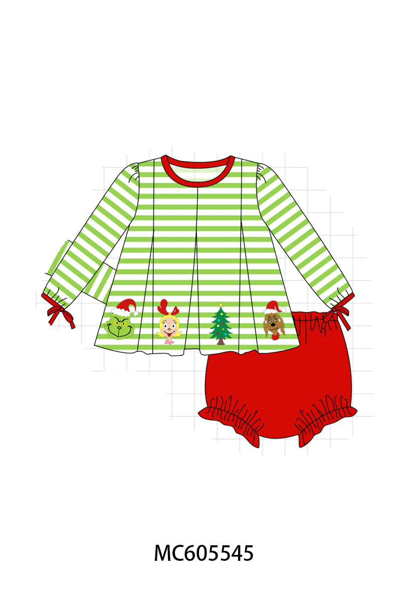 PO93 Green stripe christmas grinch embroidery collection - closing 6/8 - ETA November