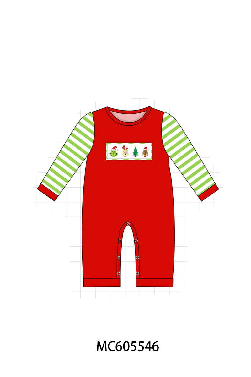 PO93 Green stripe christmas grinch embroidery collection - closing 6/8 - ETA November