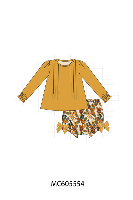 PO93 Mustard floral print ruffle collection  - closing 6/8 - ETA November