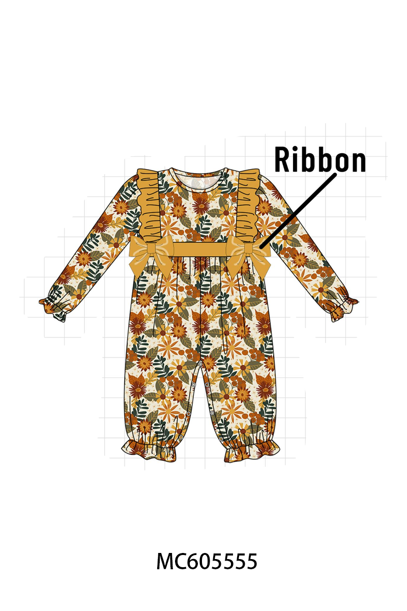 PO93 Mustard floral print ruffle collection  - closing 6/8 - ETA November