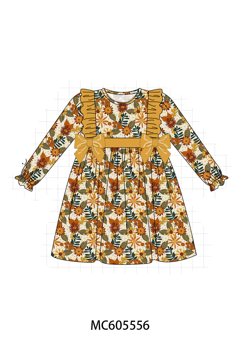 PO93 Mustard floral print ruffle collection  - closing 6/8 - ETA November