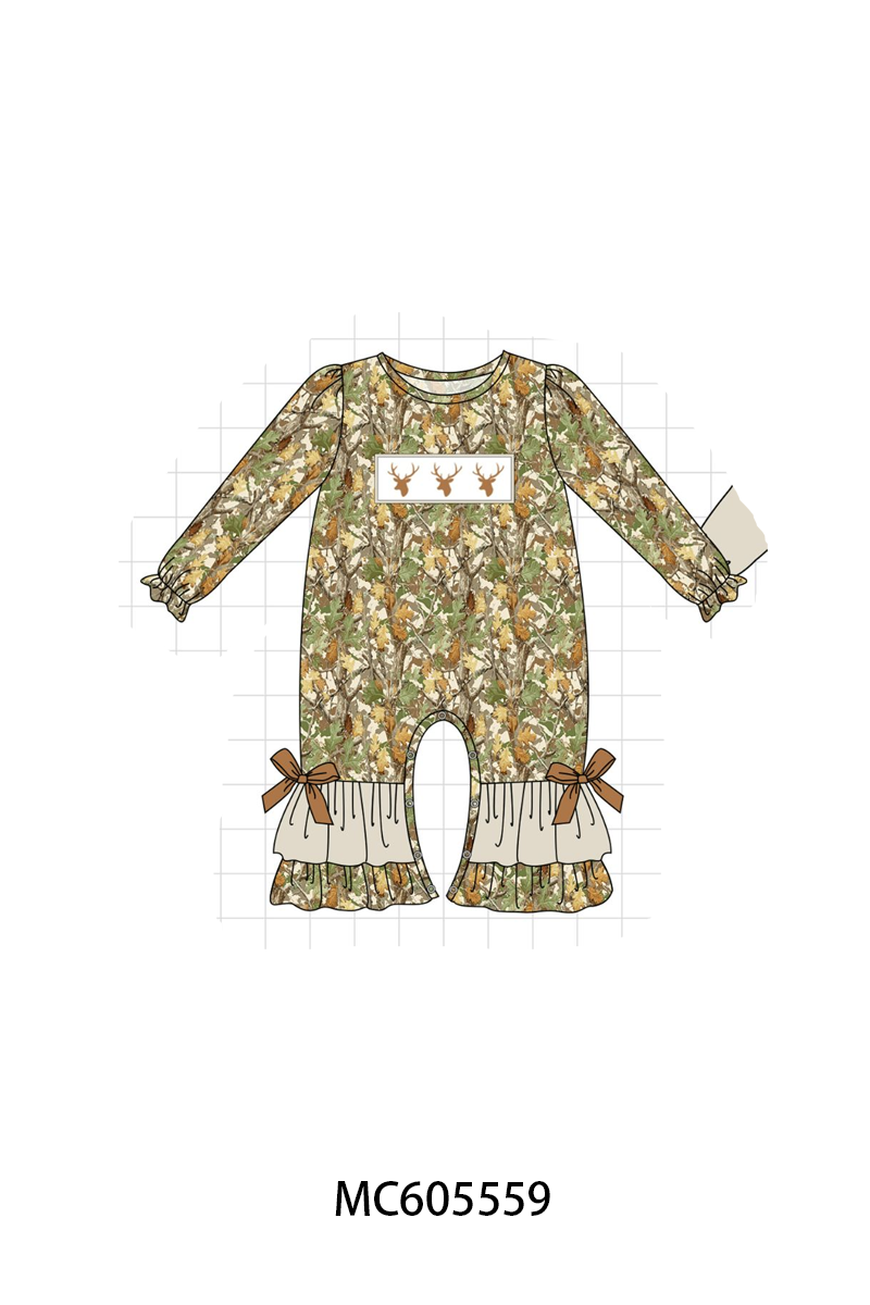 PO93 Green leaves deer embroidery collection  - closing 6/8 - ETA November