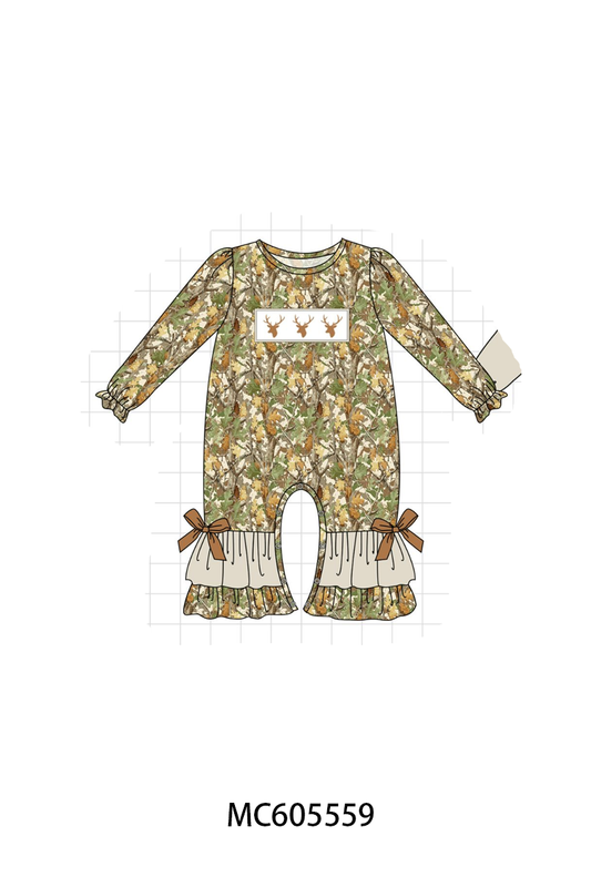 PO93 Green leaves deer embroidery collection  - closing 6/8 - ETA November