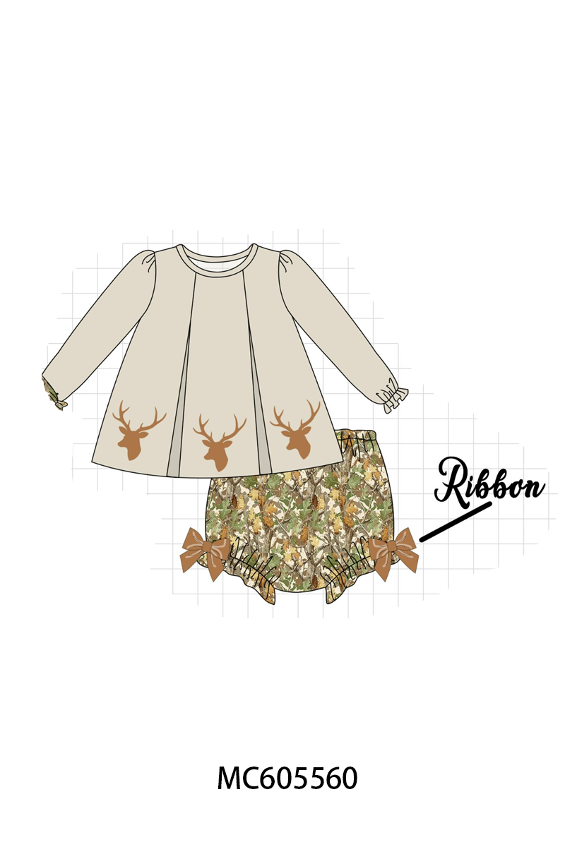 PO93 Green leaves deer embroidery collection  - closing 6/8 - ETA November
