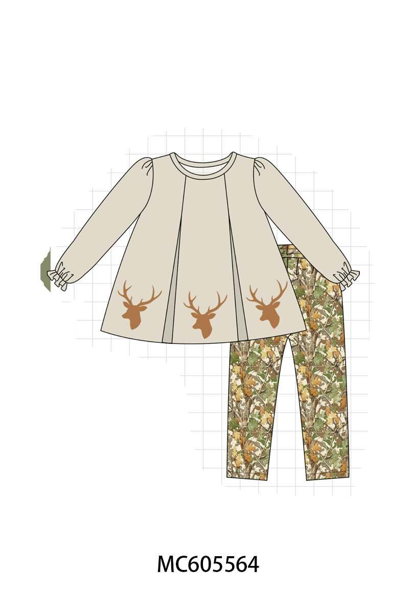 PO93 Green leaves deer embroidery collection  - closing 6/8 - ETA November