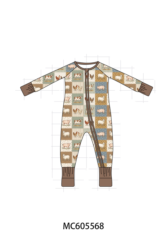 PO93 Brown farm checkered bamboo collection  - closing 6/8 - ETA November
