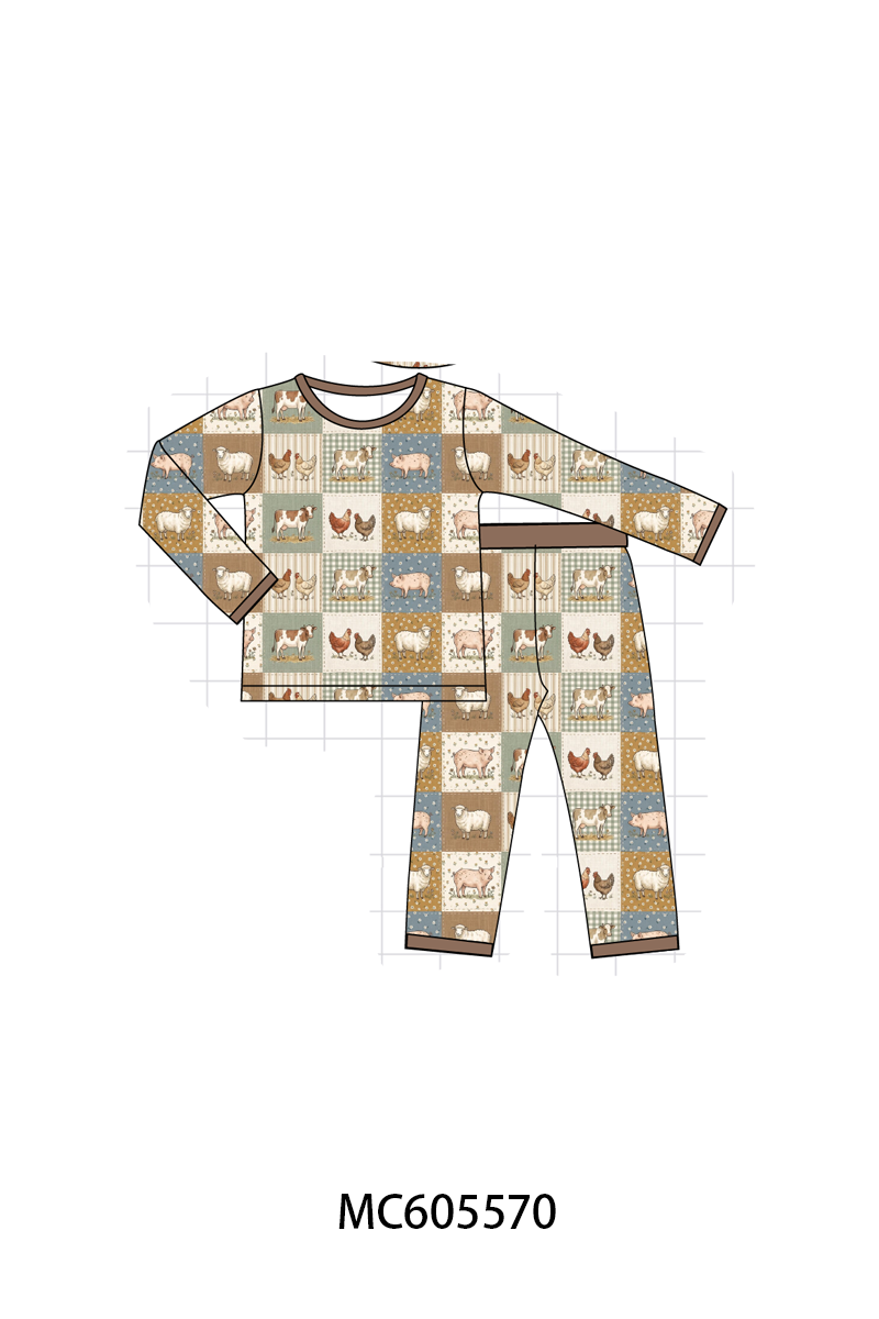 PO93 Brown farm checkered bamboo collection  - closing 6/8 - ETA November