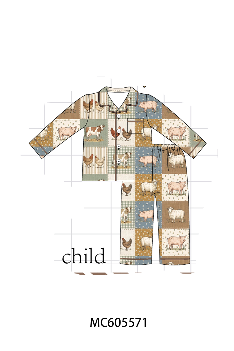PO93 Brown farm checkered bamboo collection  - closing 6/8 - ETA November