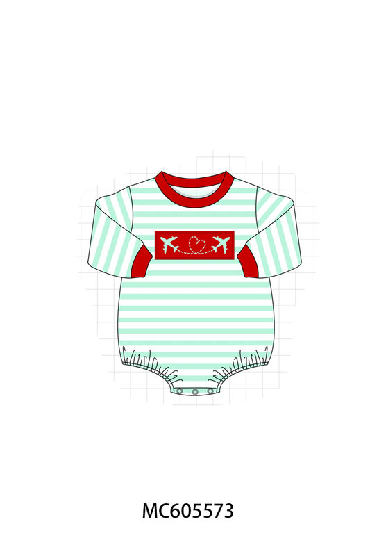 PO95 Blue stripe valentine's day airplane embroidery collection - closing 6/22 - ETA late November