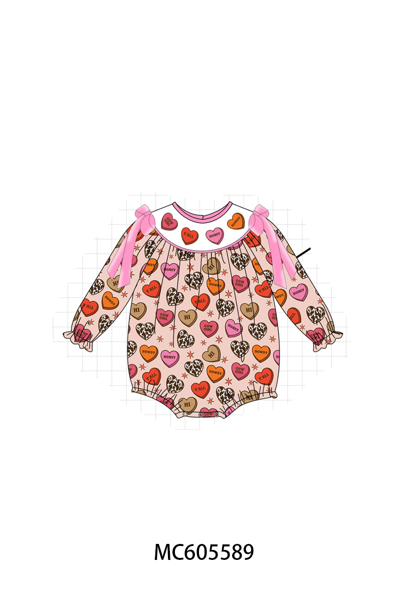 PO95 Pink valentine's day heart embroidery collection