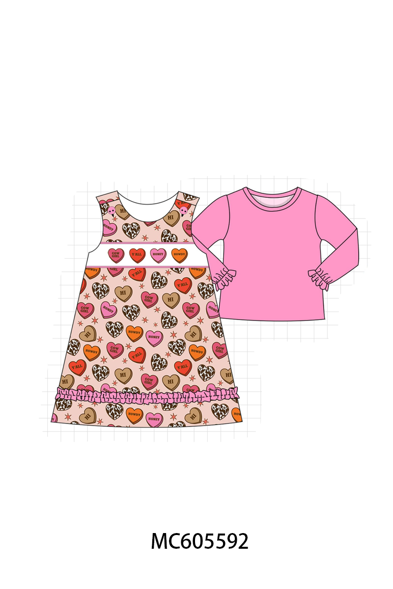 PO95 Pink valentine's day heart embroidery collection
