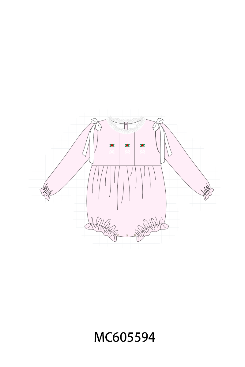 PO93 Pink christmas holly embroidery collection  - closing 6/8 - ETA November