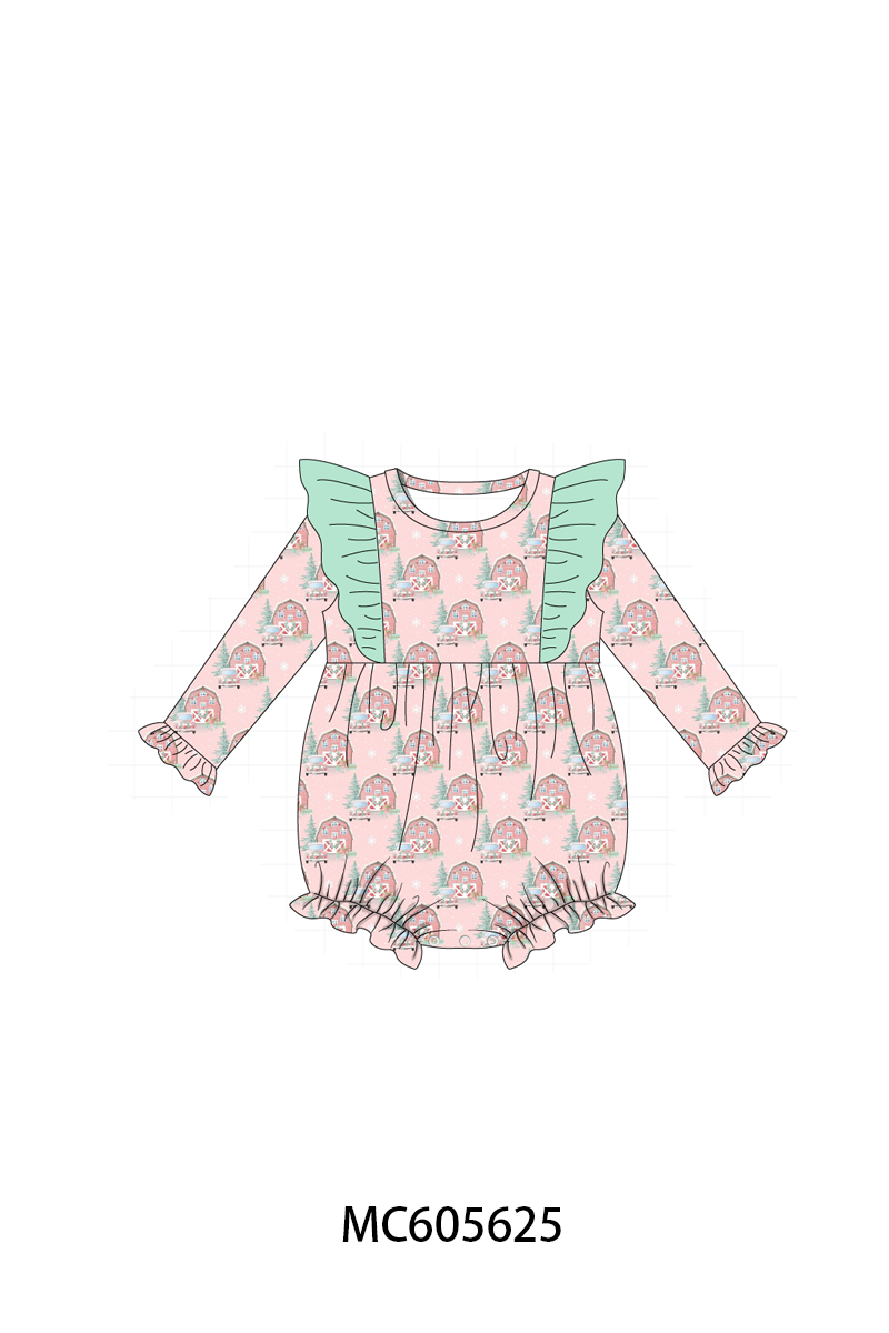 PO93 Pink christmas house ruffle collection  - closing 6/8 - ETA November
