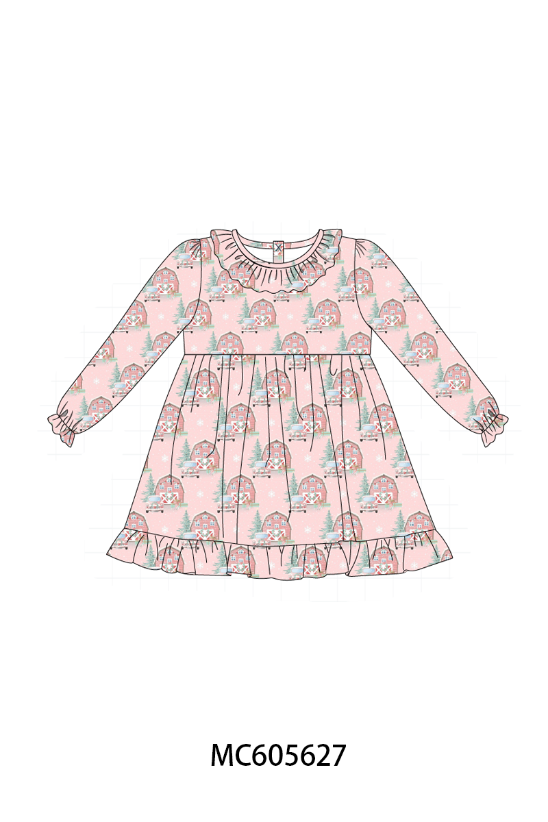 PO93 Pink christmas house ruffle collection  - closing 6/8 - ETA November