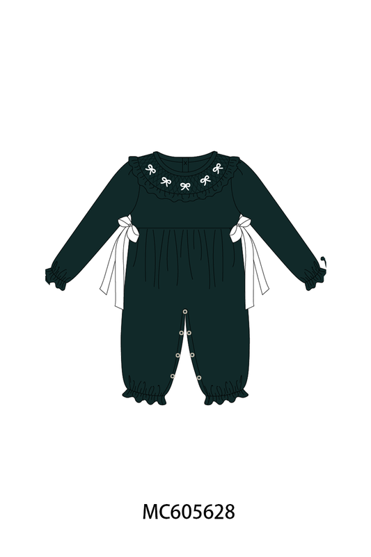 PO93 Forest velvet bow smocked ruffle collection  - closing 6/8 - ETA November