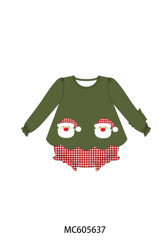 PO93 Green christmas santa claus applique collection  - closing 6/8 - ETA November