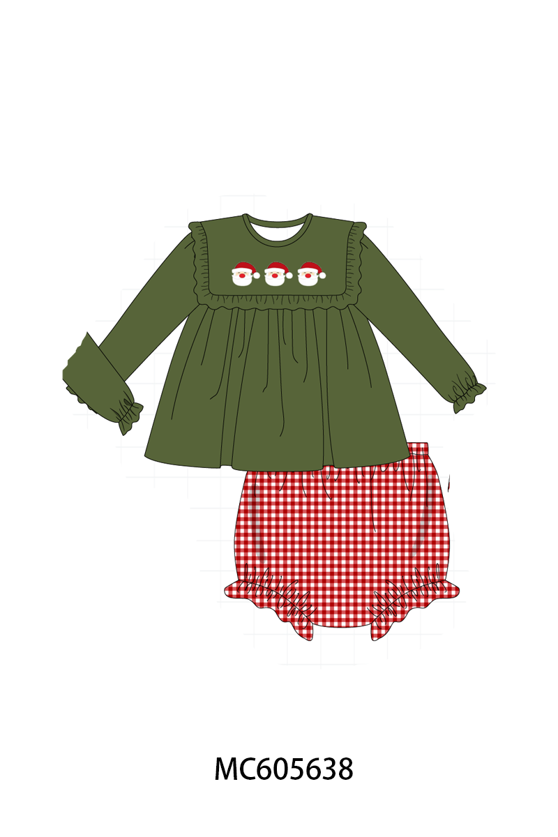 PO93 Green christmas santa claus applique collection  - closing 6/8 - ETA November